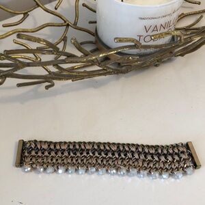Silk chain bracelet with beading